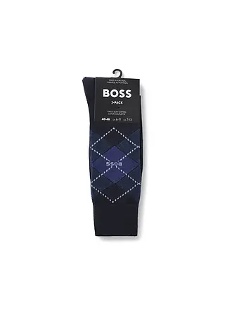 BOSS | Chaussettes lot de 2 gris moyen | dunkelblau
